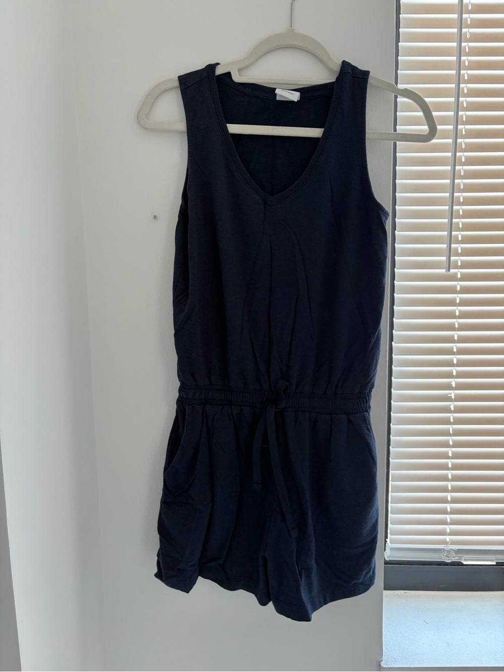 NWOT - Amazon Essentials Navy Sleeveless V-Neck Romper with Waist Tie